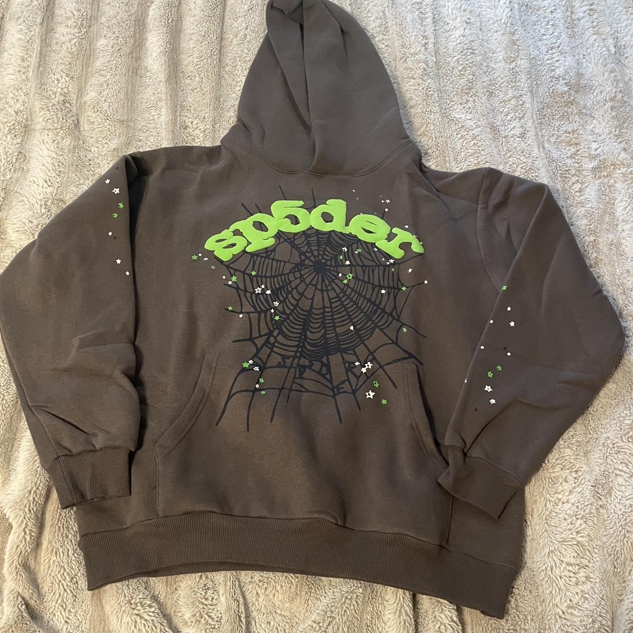 Spider Worldwide red and black and yellow hoodie | Depop