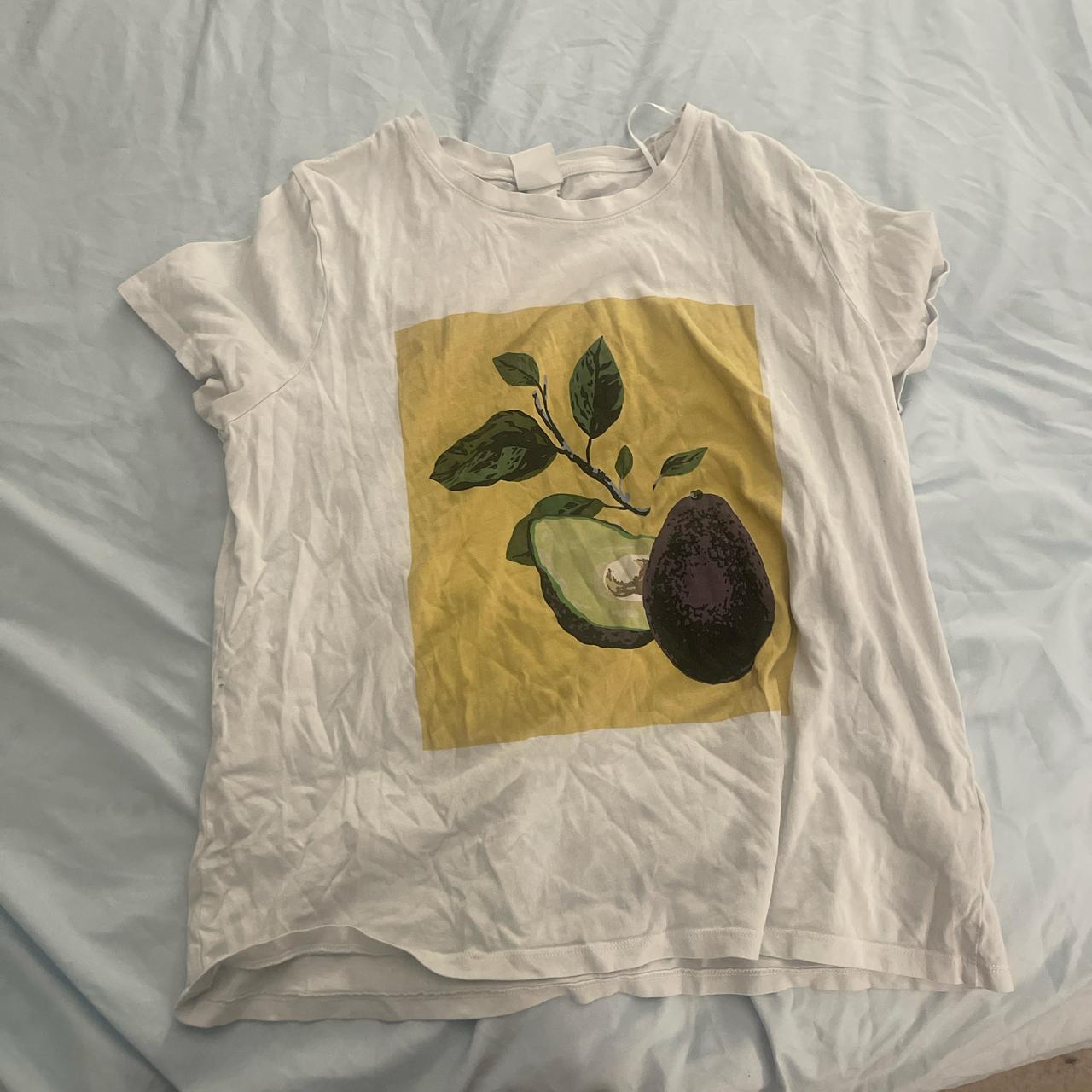 Cute white and yellow avocado tee