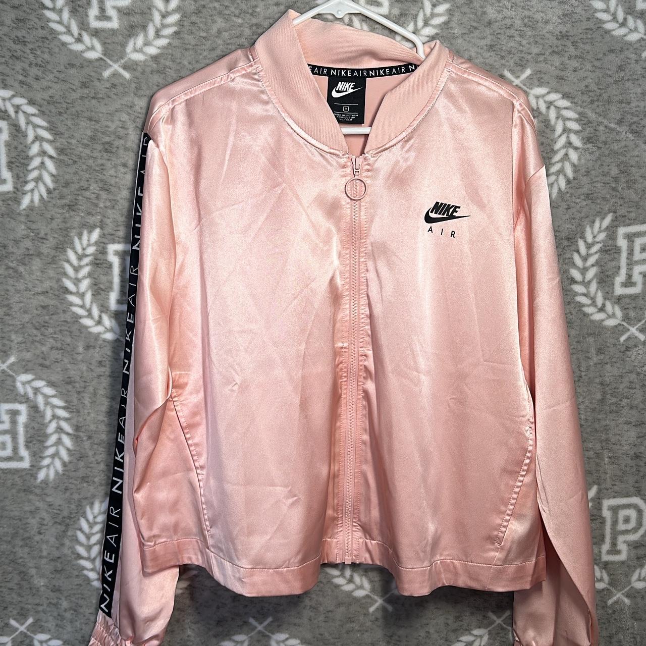 nike satin jacket pink