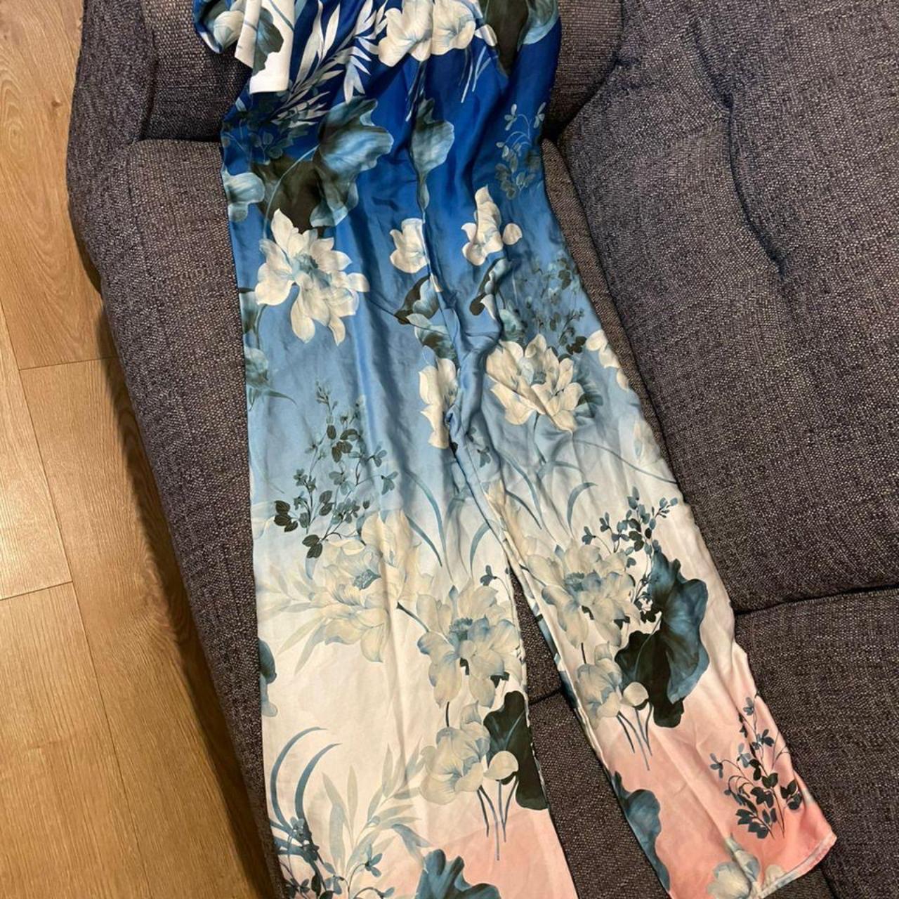 Zara mono strap ribbon satin jumpsuit