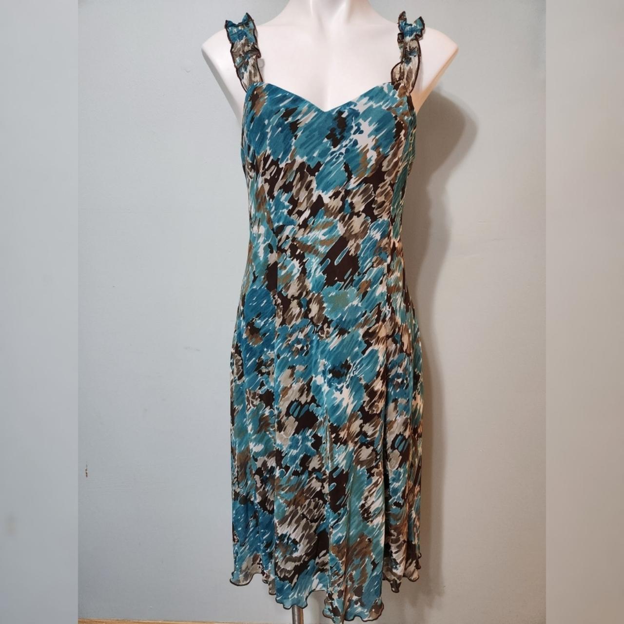 Dressbarn Blue Brown Summer Dress Dressbarn Blue