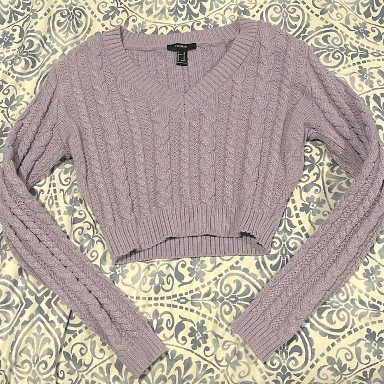 Forever 21 lavender cropped knit sweater Fitted