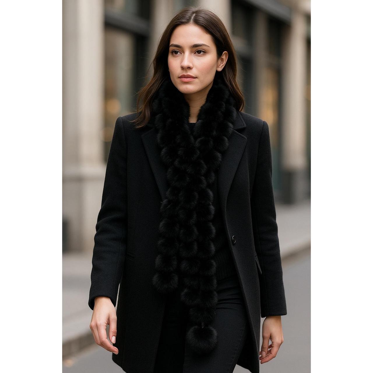 Source Unknown Women's Scarf - Black – Real Mink … - image 1