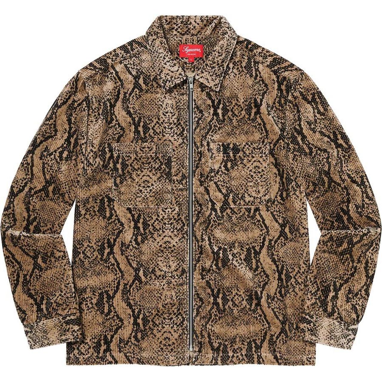 Snakeskin Print Corduroy Bomber Jacket