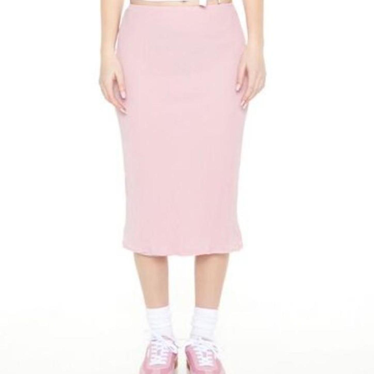 Chiffon Pink Midi Skirt Size Large A chiffon midi