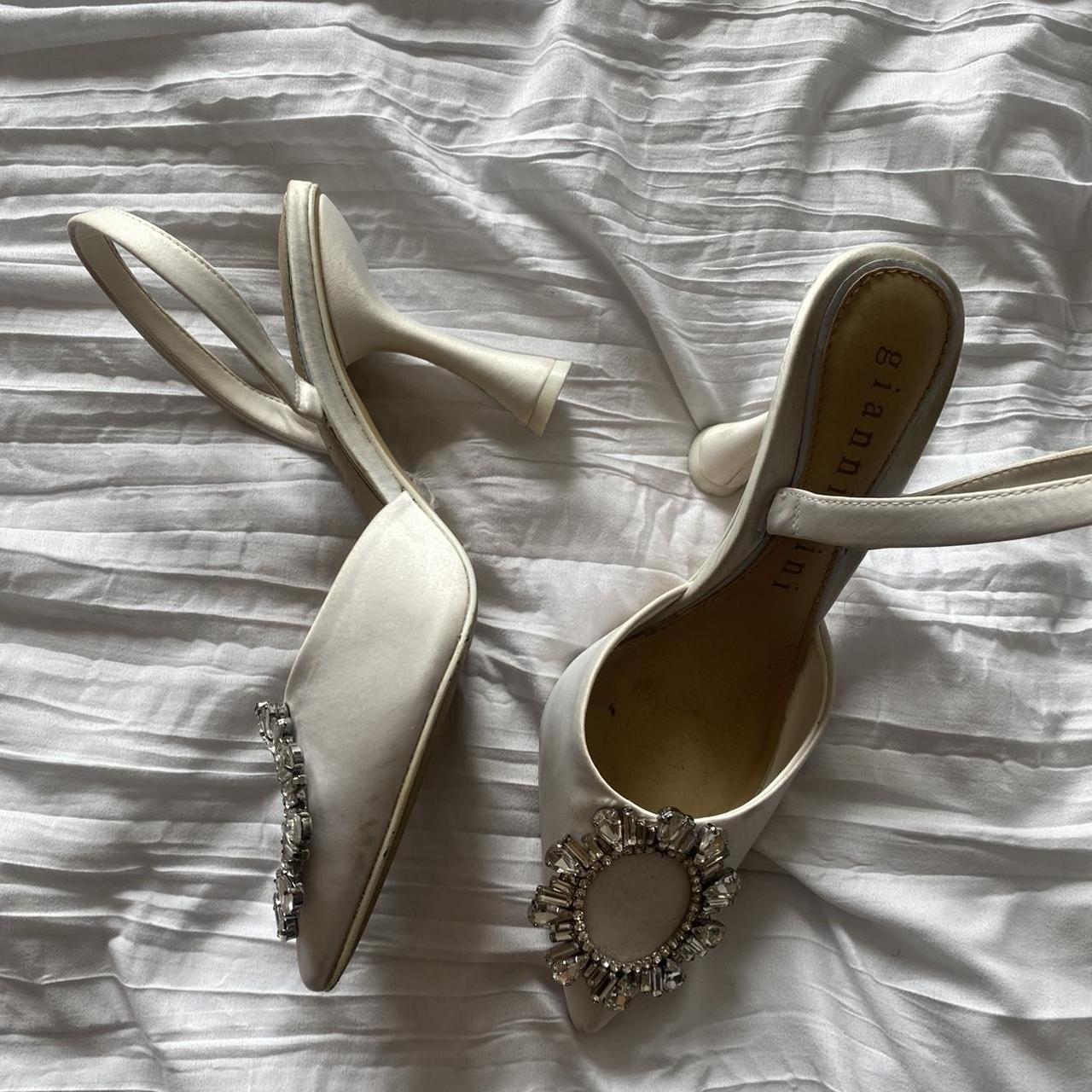 Gianni Bini Women's White and Silver Courts | Depop