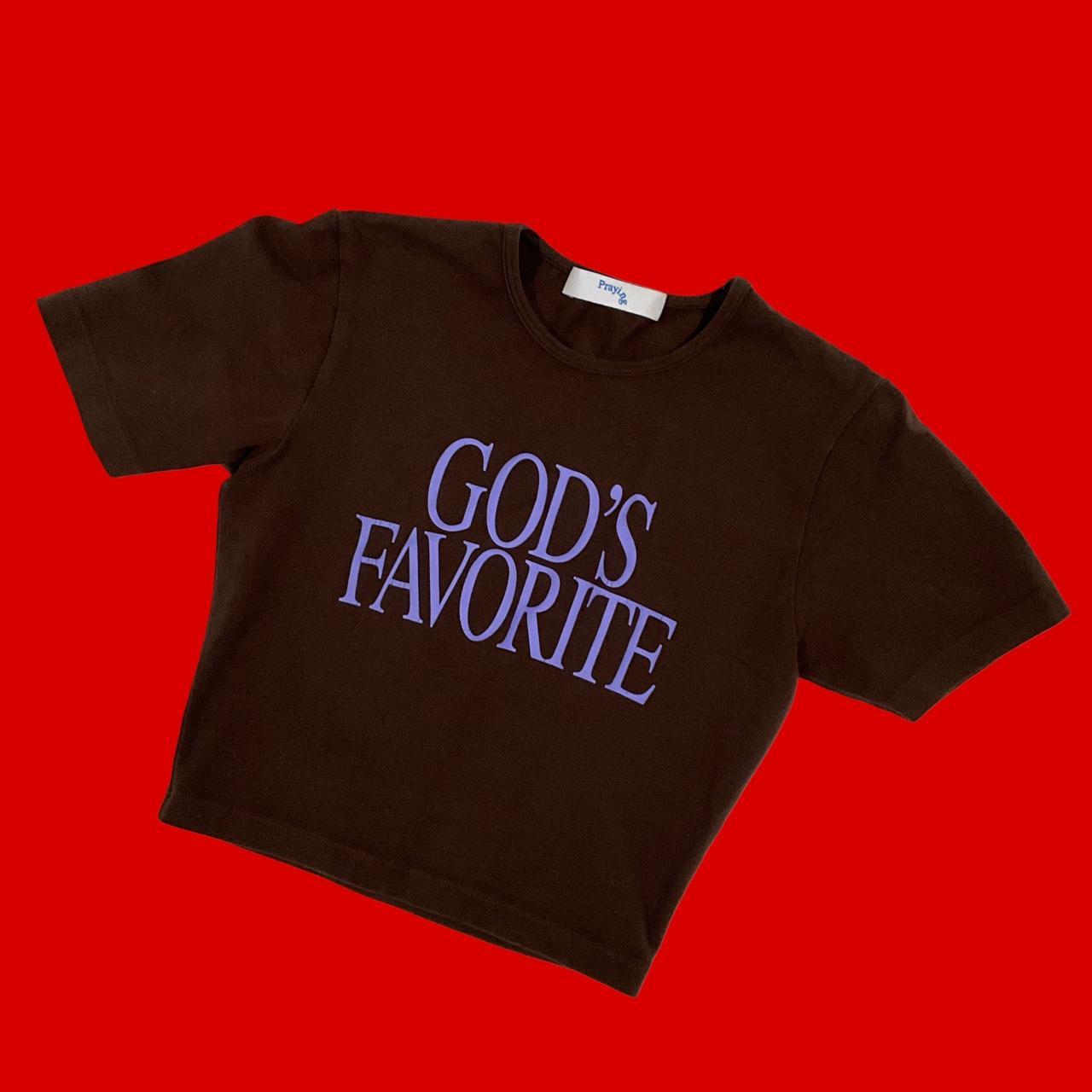 【PRAYING】GODS FAVORITE CROP TEE (BROWN) praying gods favorite crop tee in brown + only tried | Depop