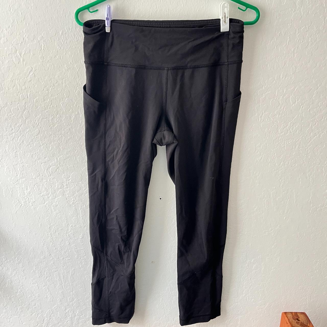 Lululemon semi crop black leggings size 6 Size 6, - Depop