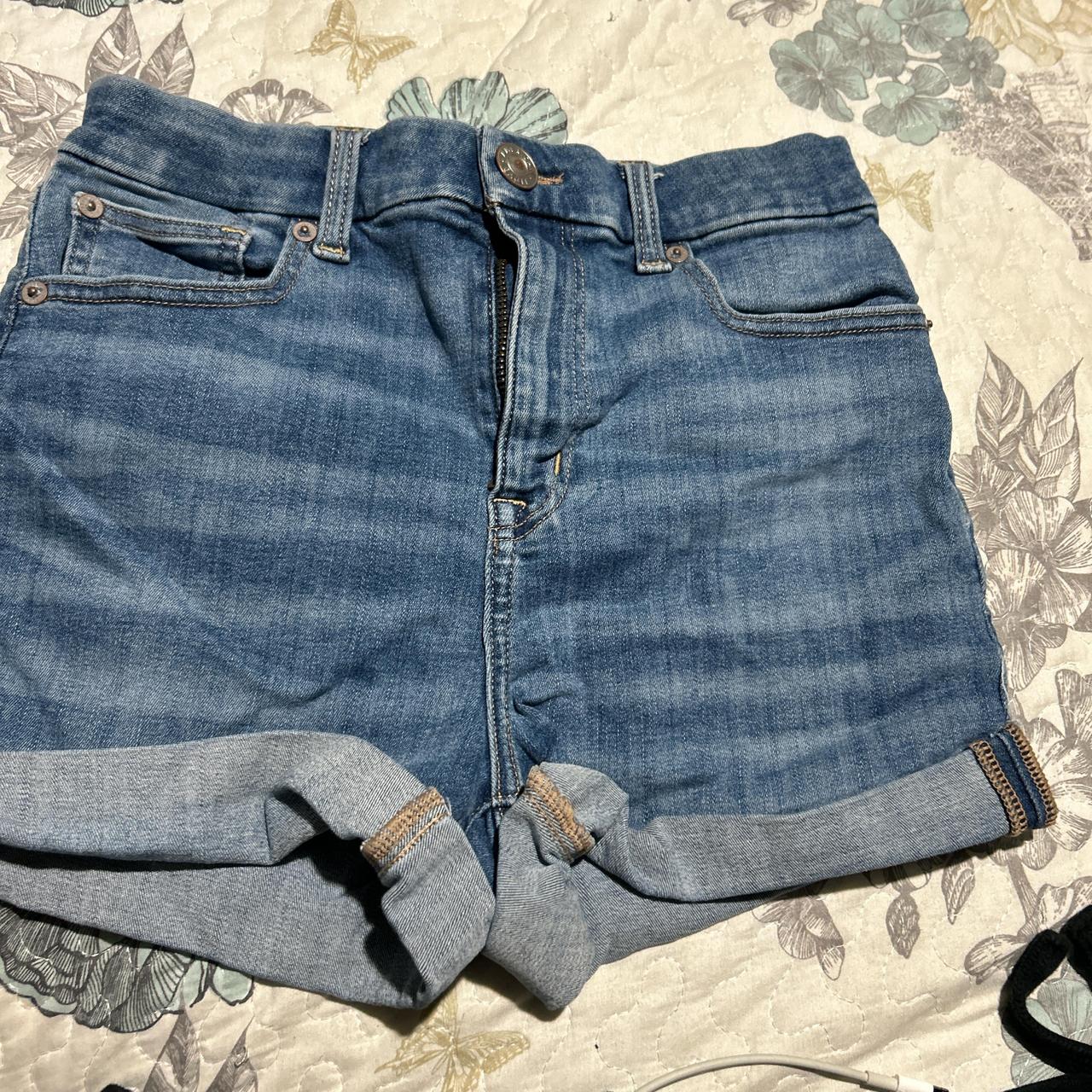 High waisted denim shorts american eagle on sale