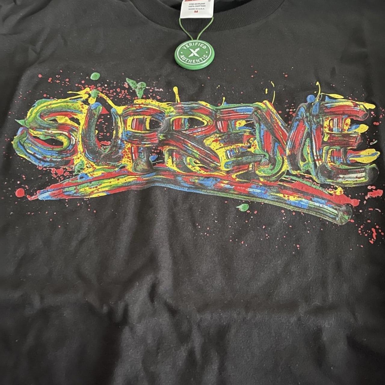 Supreme paint logo tee black sale