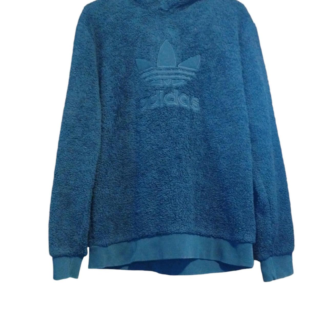 Adidas original blue winterized fuzzy fleece hoodie. Depop