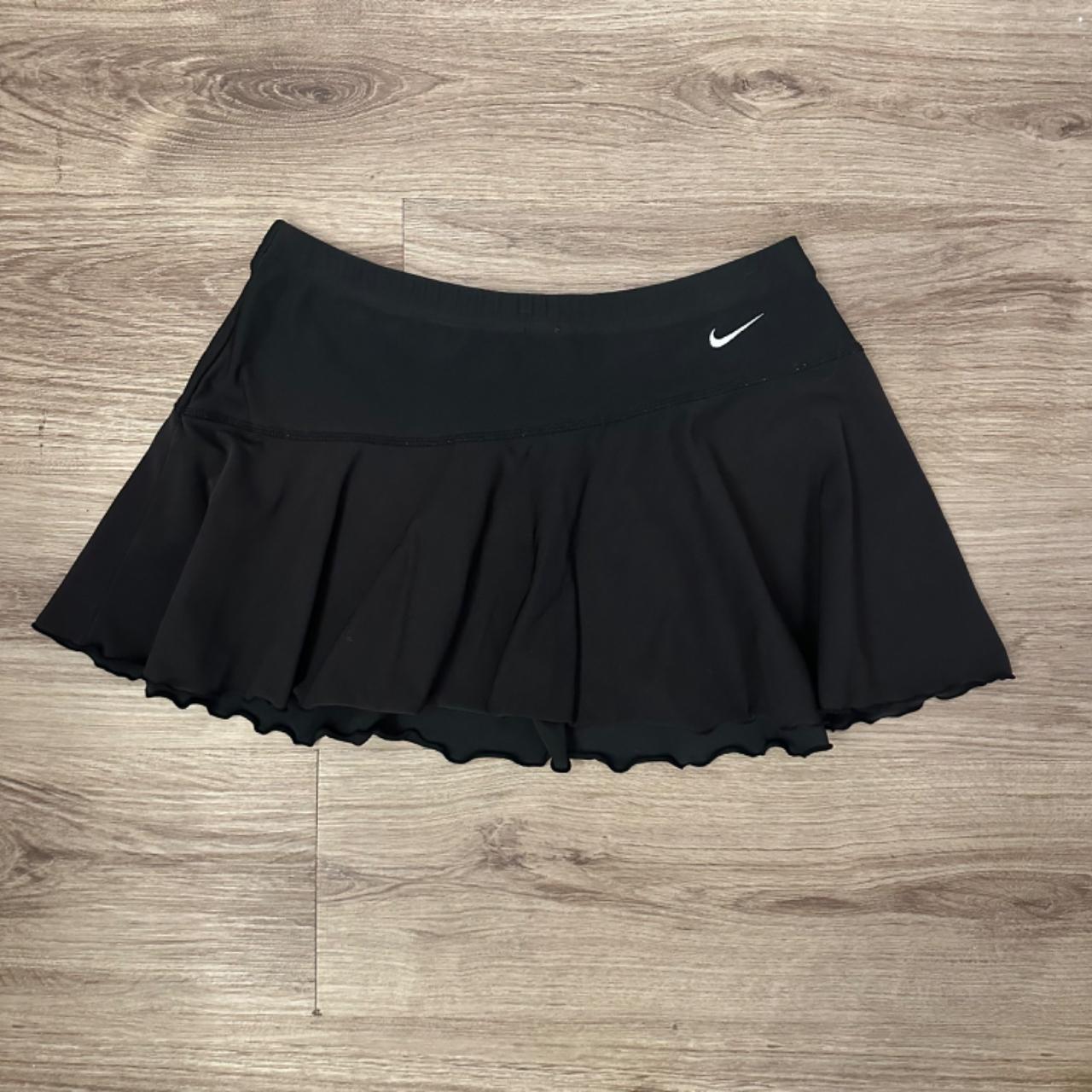 Nike black ruffle tennis skirt best sale