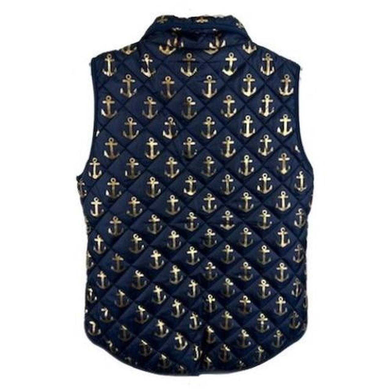 Preloved Women's Vest - Blue/Gold - M – Simply So… - image 2