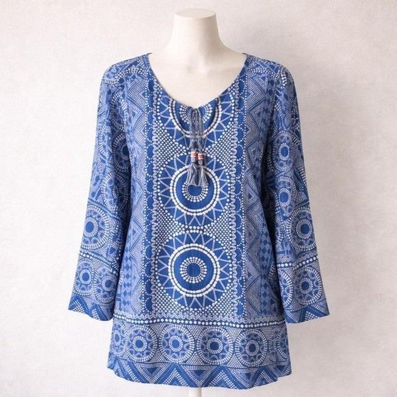 Ruby Rd. Women's Blouse - Blue/White - M – Ruby R… - image 1