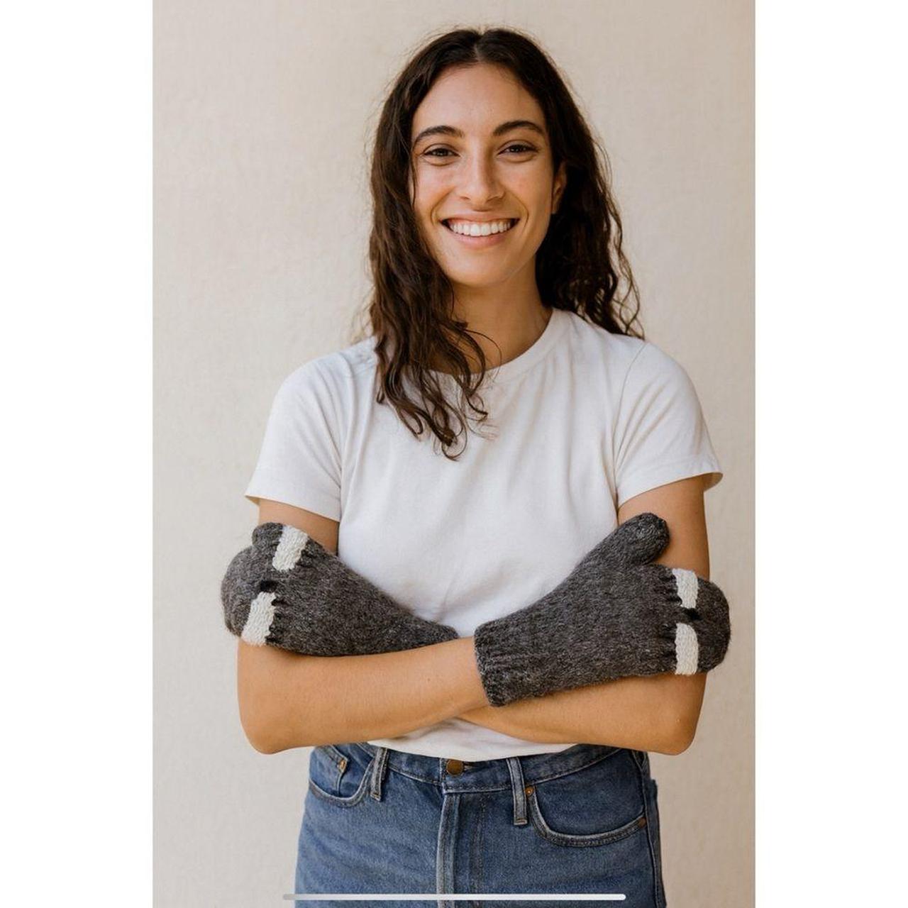 Source Unknown Women's Mittens - Grey – HAND KNIT… - image 1