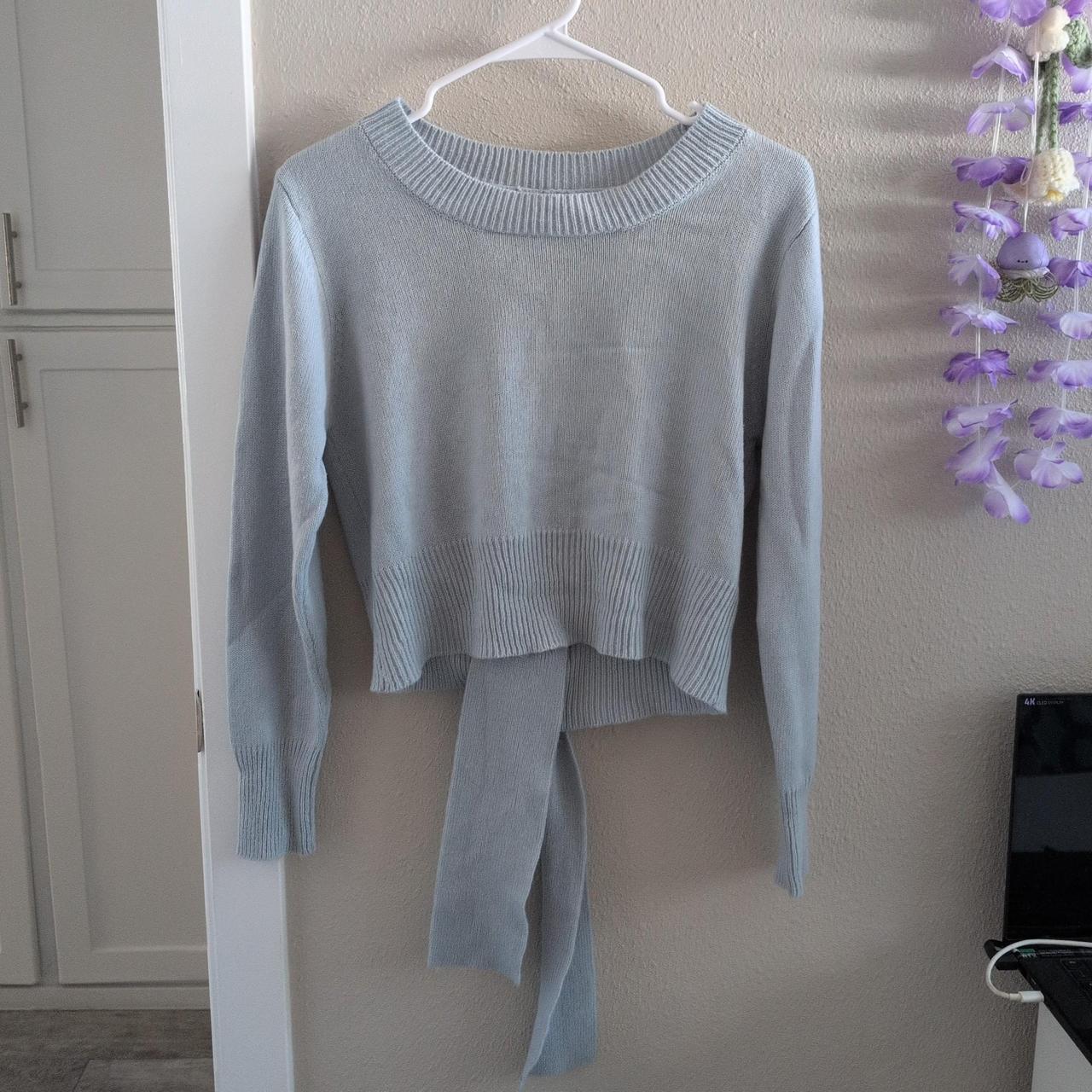 Light blue open back sweater Depop