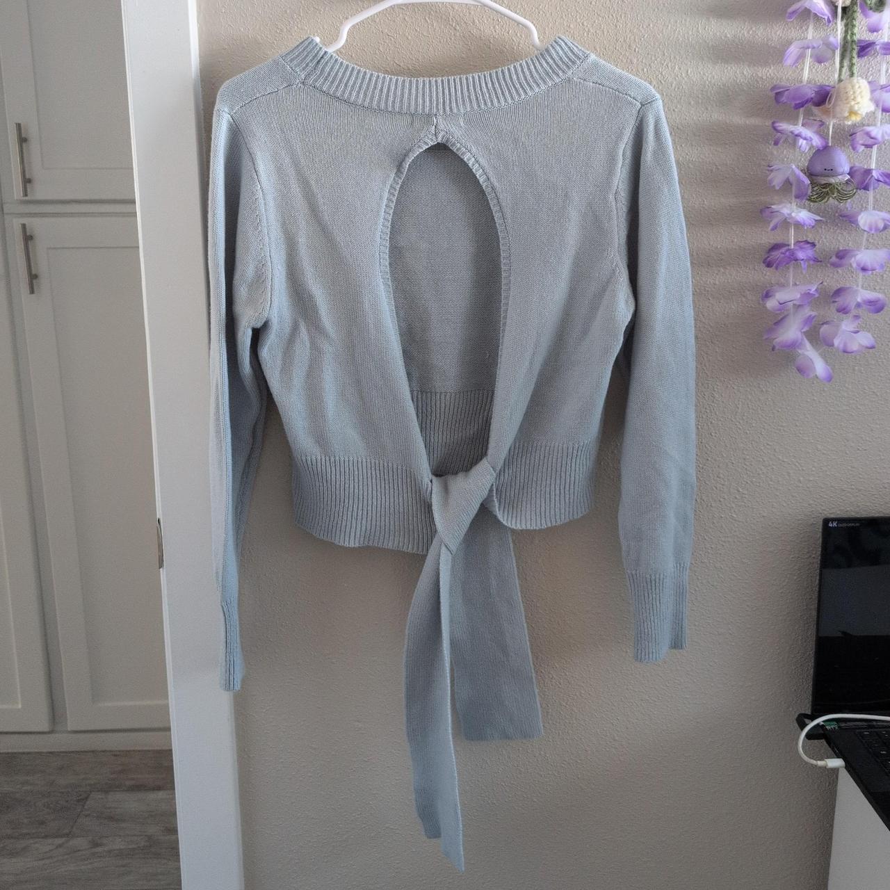 Light blue open back sweater Depop