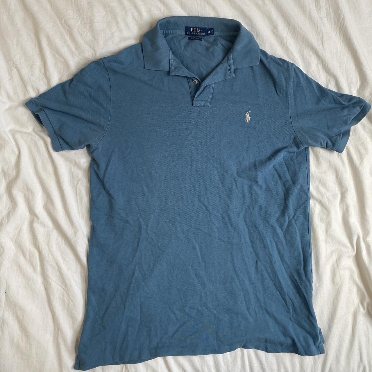 Vintage Blue Ralph Lauren Polo shirt Nice colour and... - Depop