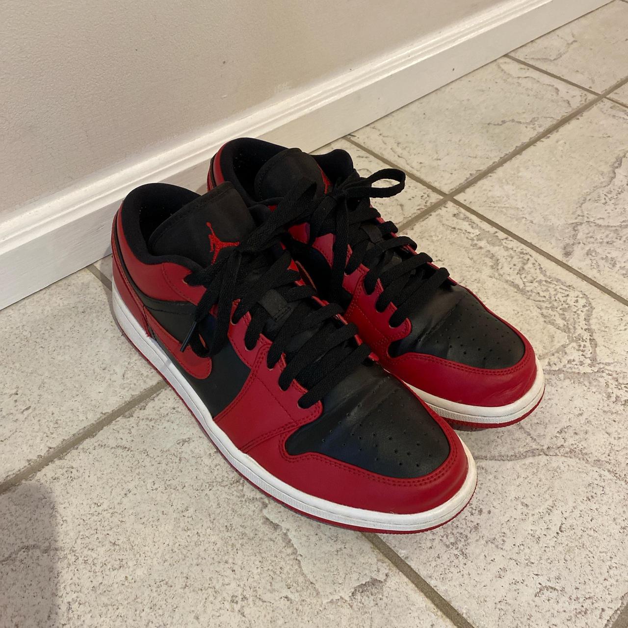black and red jordan 1 shiny