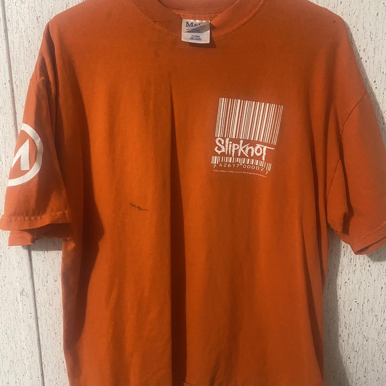 slipknot バンドT オレンジ XL 2001年 バーコード Vintage 2001 Slipknot Barcode 742617 000027 T Shirt Size L