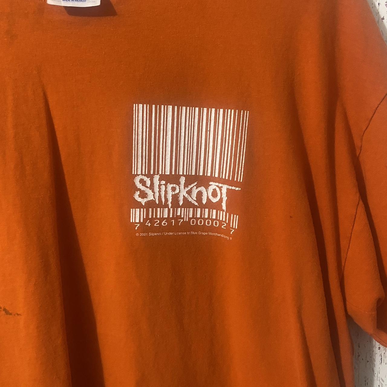 Vintage Slipknot Maggot Orange Barcode Band Tee | Depop
