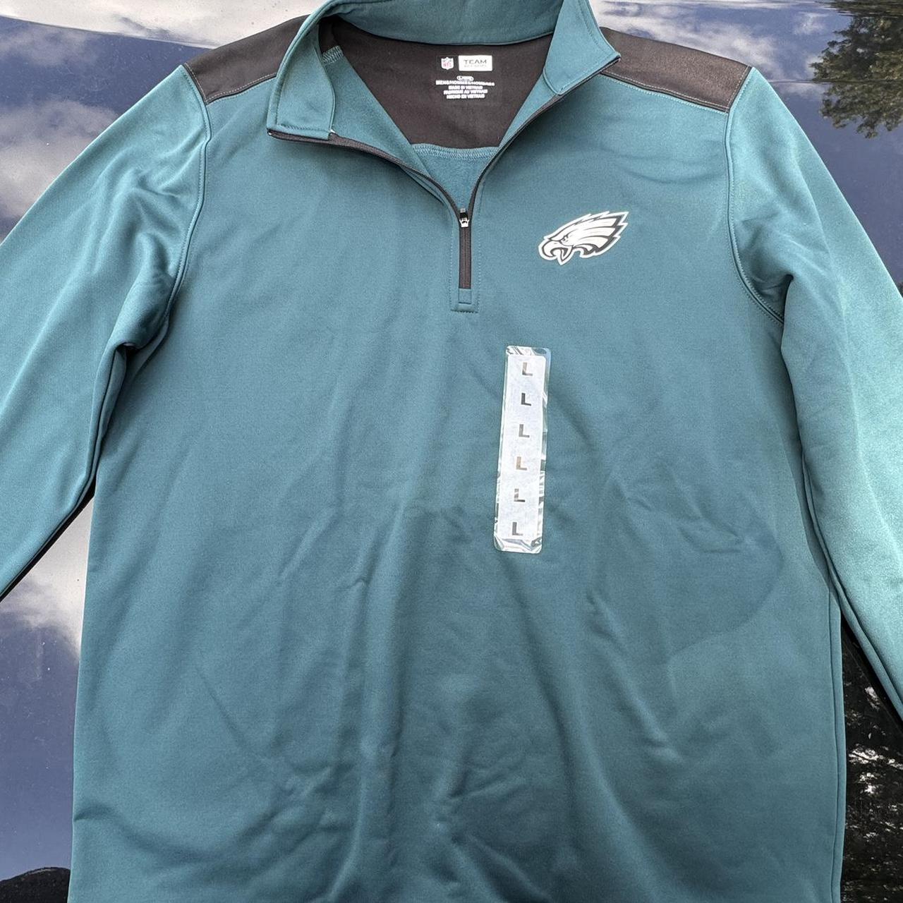 Philadelphia Eagles black and green quarter zip. Depop