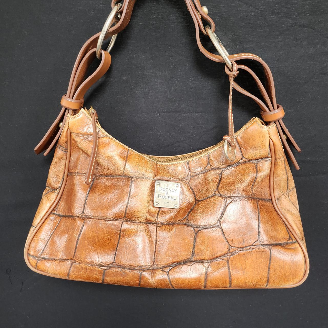 Vintage Dooney & Bourke top CARMEL CROC SATCHEL BAG