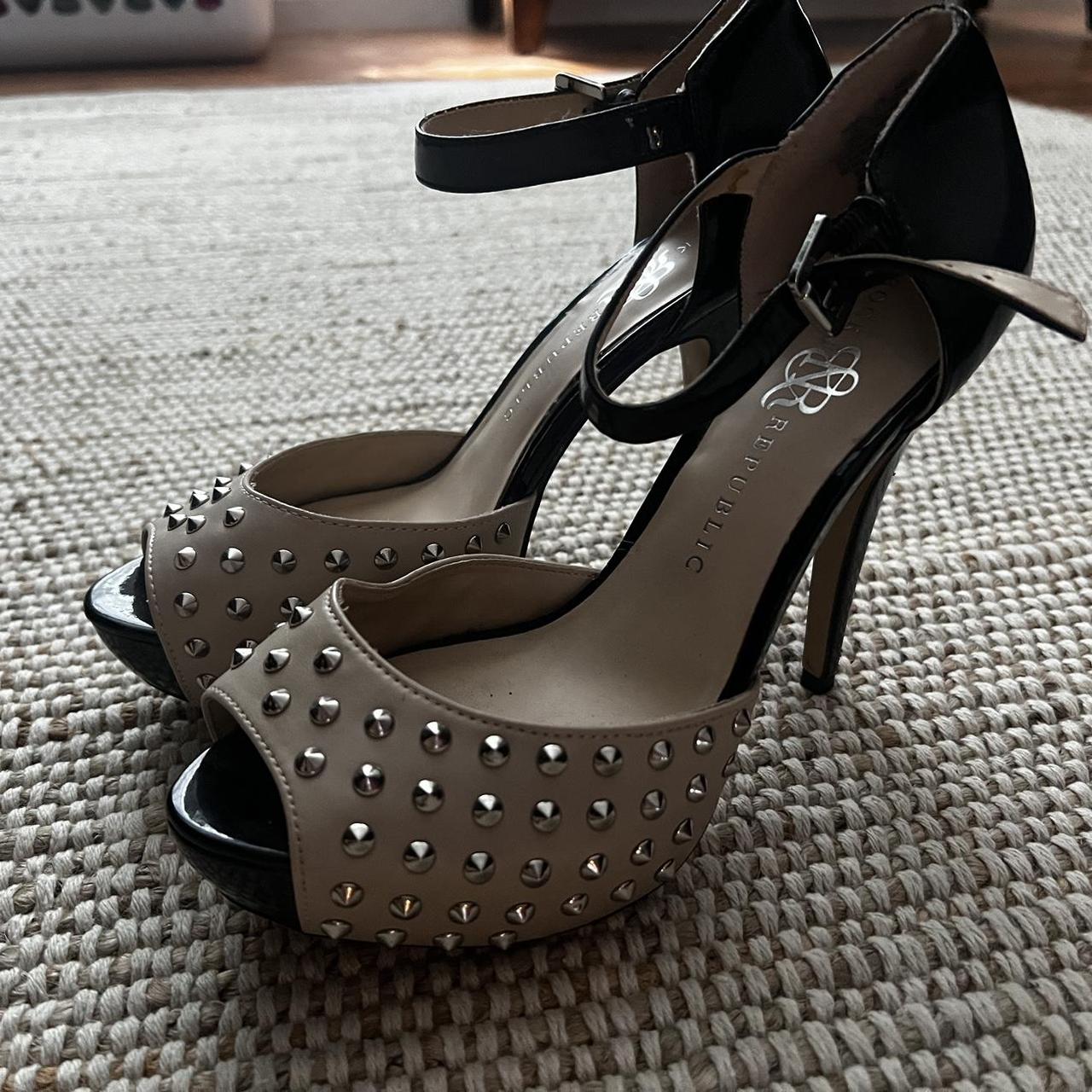black tan studded heels, worn a few times but