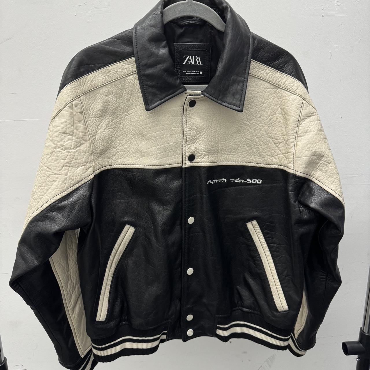 TECHNO ZERO レザージャケット ZARA◇レザージャケット・ブルゾン/L/牛革/BLK/TECHNO ZERO