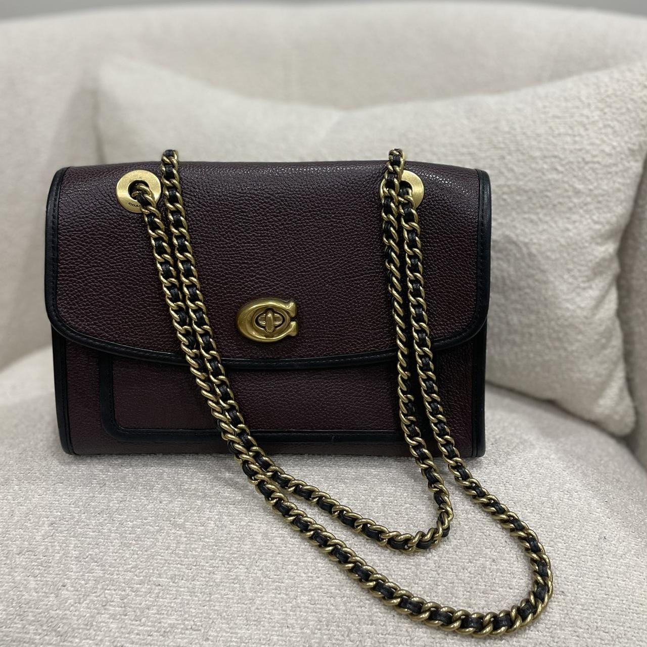 Authentic Coach Burgundy Leather Clutch Bag outlets