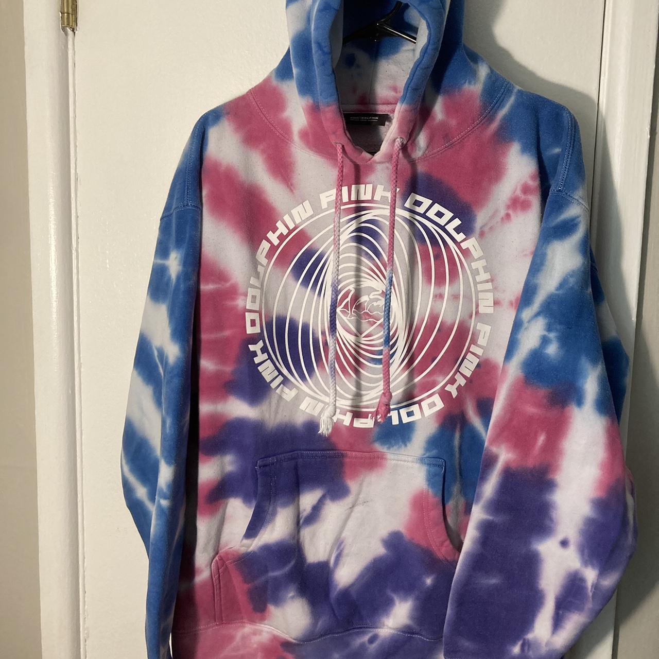 Pink dolphin tie dye sales hoodie