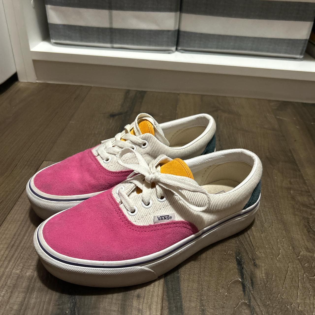 Pink and yellow vans best sale