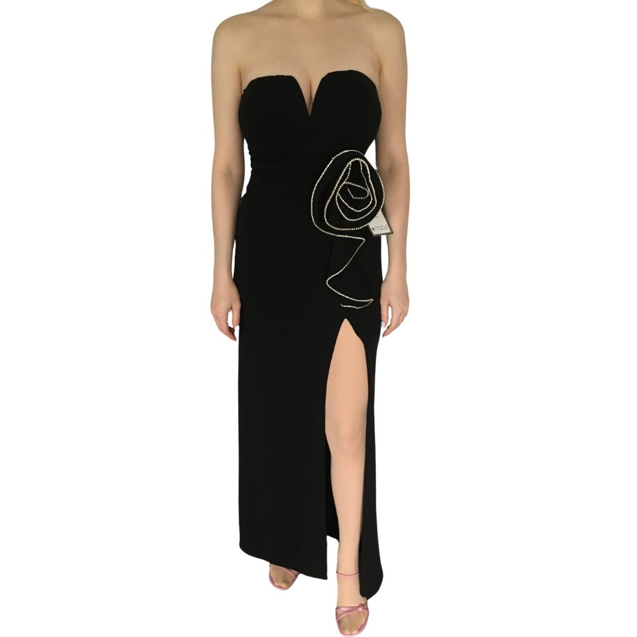 Macy's black strapless dress best sale