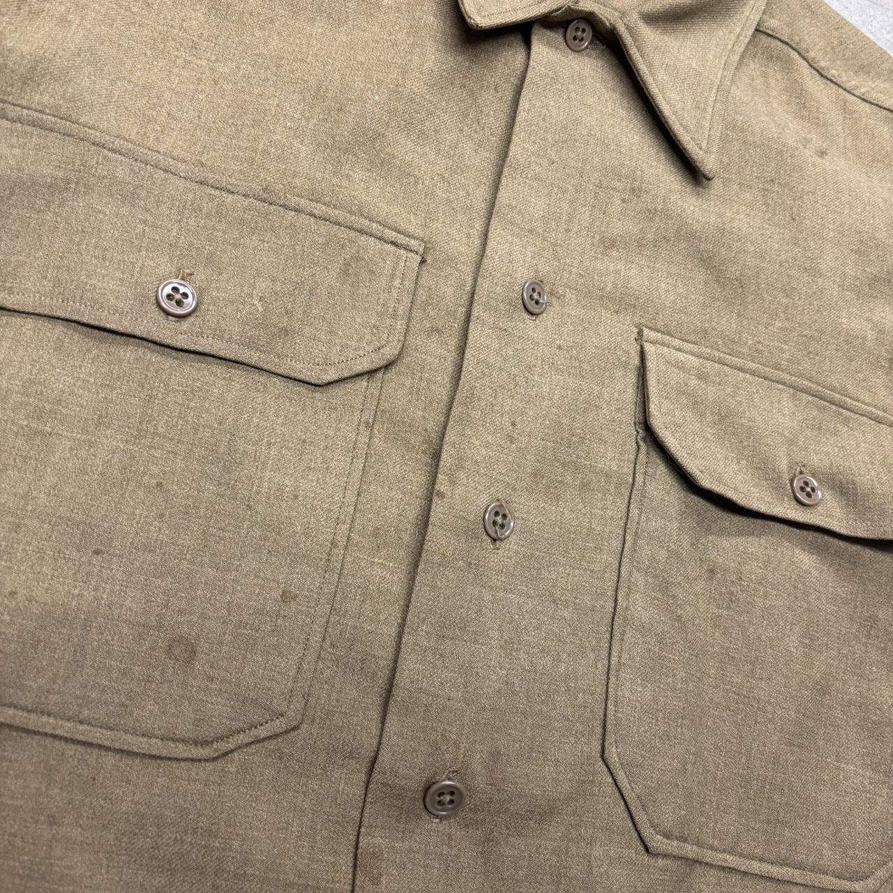 Men's Shirt - Khaki/Green - L – Khaki ww2 militar… - image 4