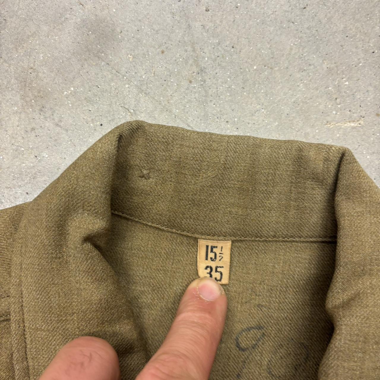 Men's Shirt - Khaki/Green - L – Khaki ww2 militar… - image 5