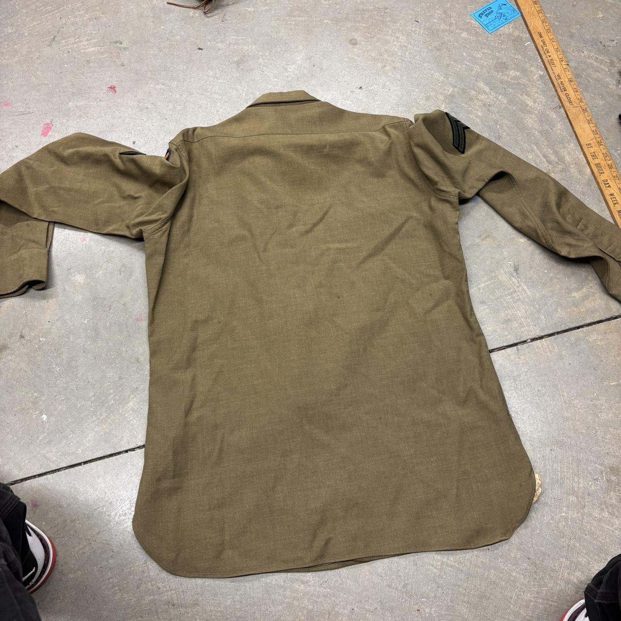 Men's Shirt - Khaki/Green - L – Khaki ww2 militar… - image 8