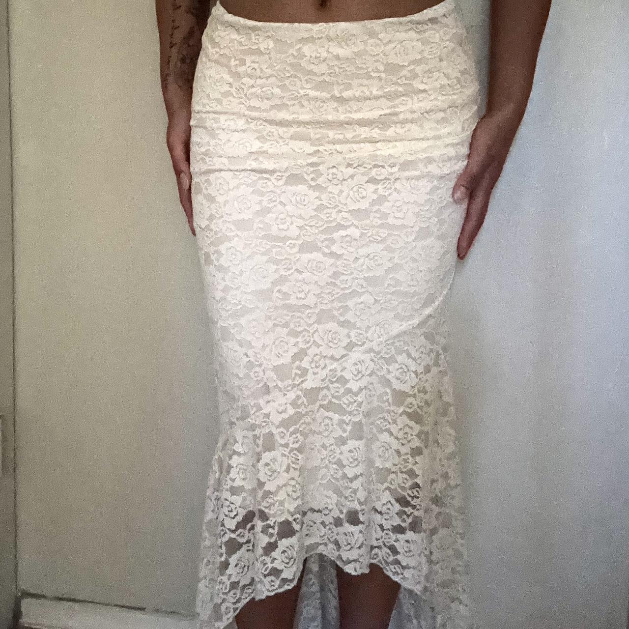 Women's Skirt - White/Cream - S – White lace midi… - image 1