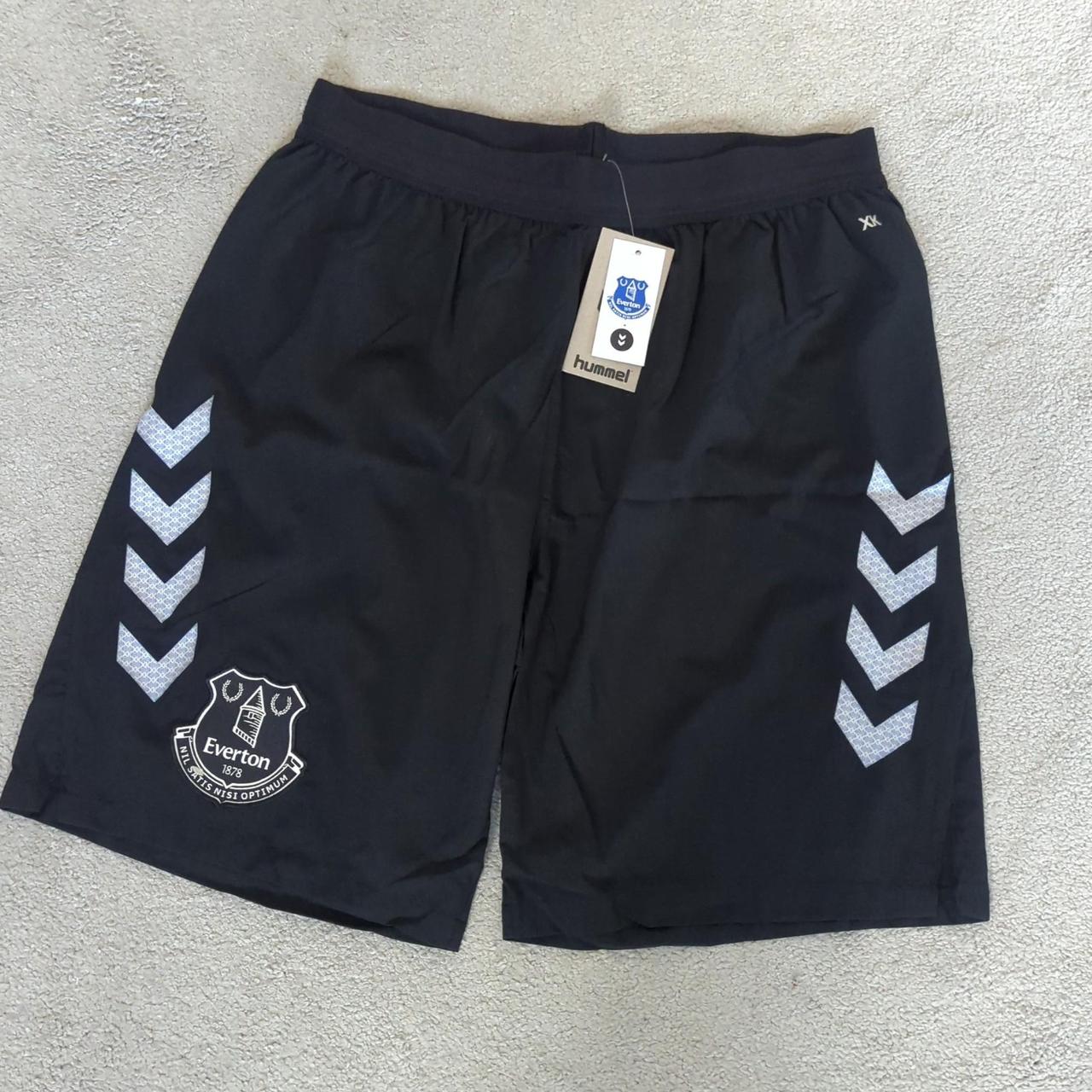 Everton football training shorts Hummel Black Brand... - Depop