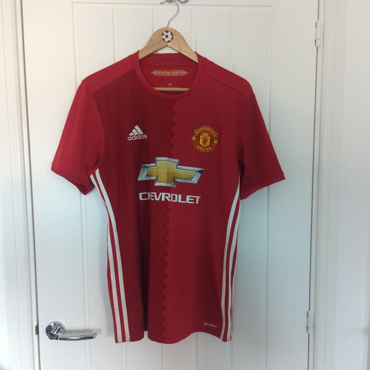 Manchester United football shirt 2016 Medium Adidas - Depop