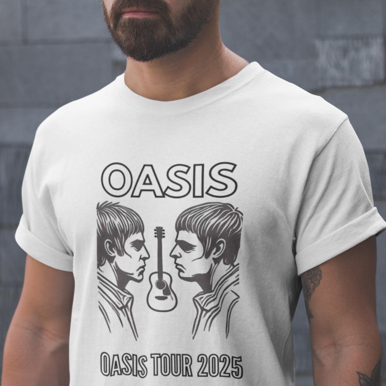 Oasis Tour 2025 Graphic T-Shirt - Iconic Band Merch | Depop