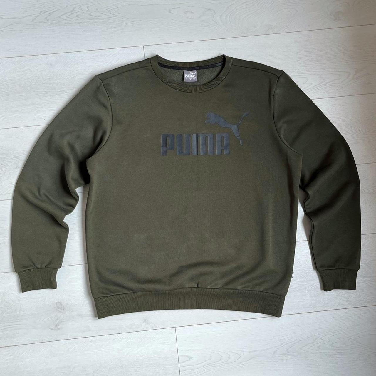 Green Puma Jumper Sweatshirt Depop