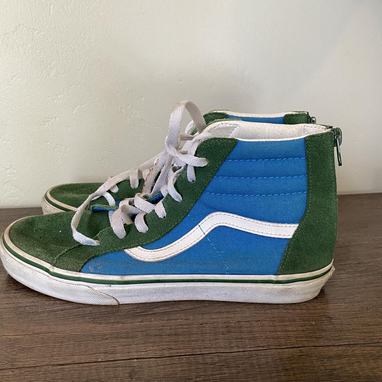 Vans Sk8-Hi Shoes, Green Suede and Blue. Mens Size... - Depop