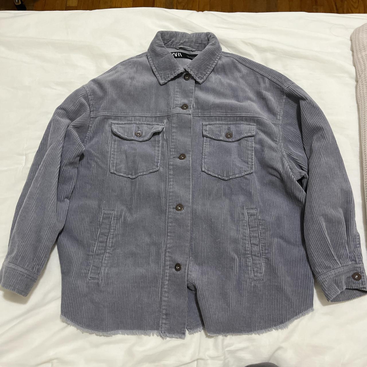 Blue zara corduroy jacket Depop