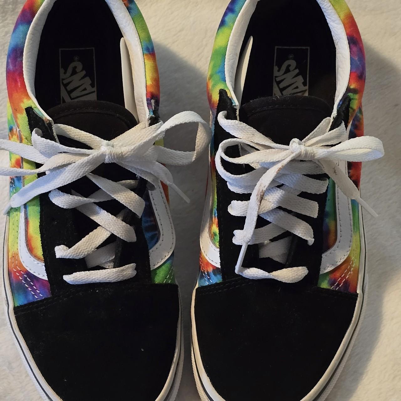 Juniors size 5.5 tye dye rainbow color vans. In. Depop