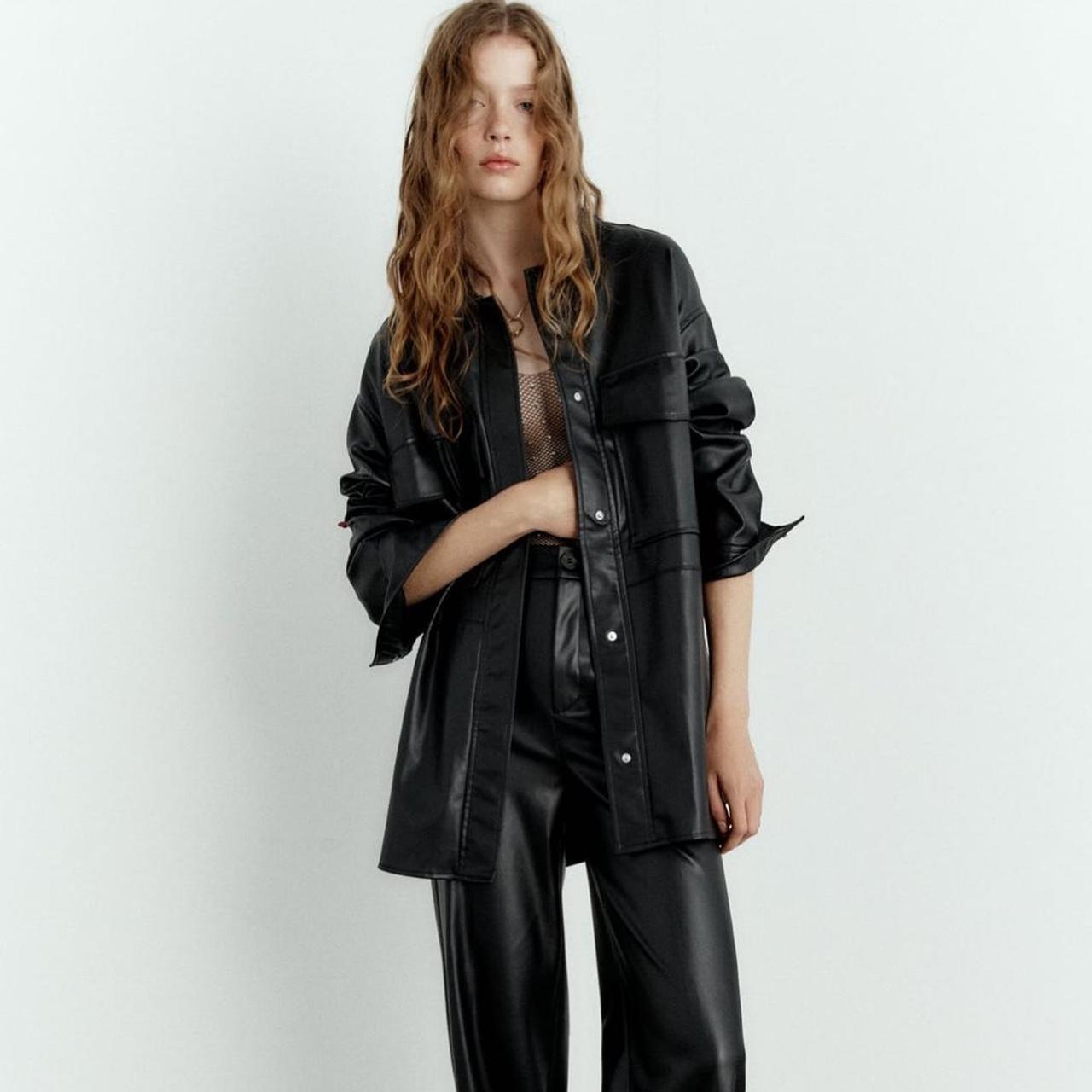 zara faux leather over shirt - NWOT - originally | Depop