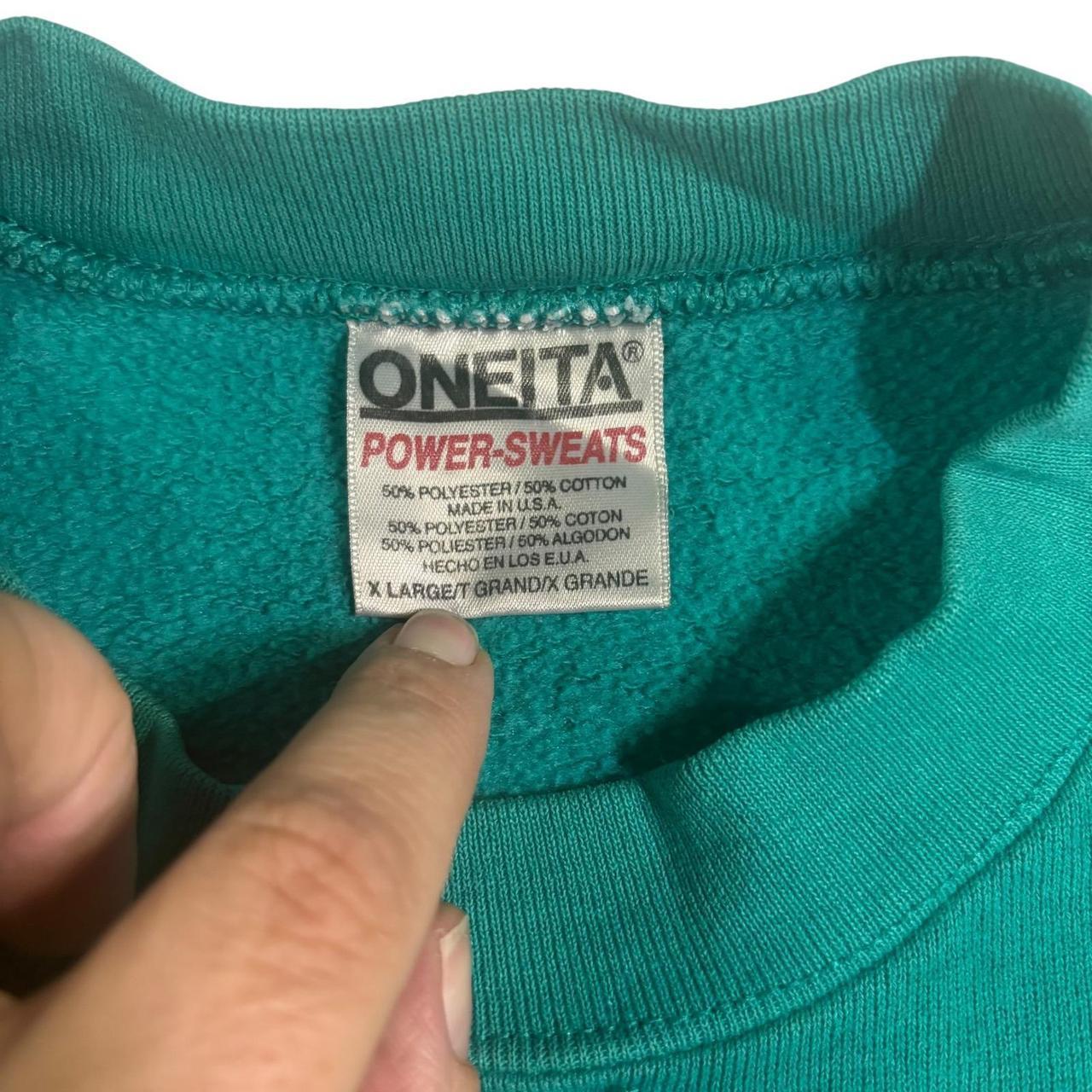 Oneita Men's Sweatshirt - Green/White - XL – Onei… - image 3