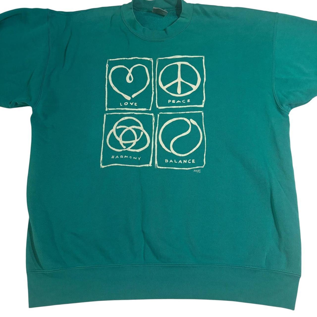 Oneita Men's Sweatshirt - Green/White - XL – Onei… - image 1