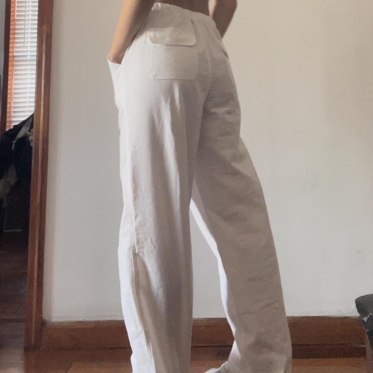 white linen pants so perfect for everyday BRAND... - Depop