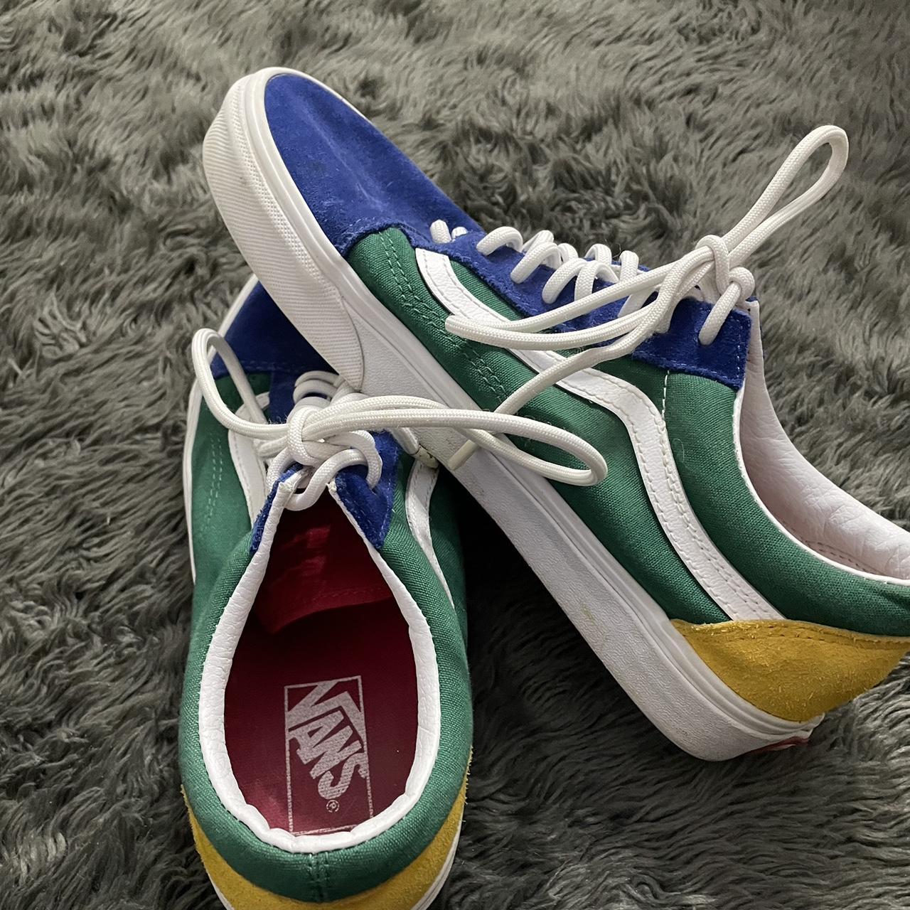 Old skool vans green blue yellow deals