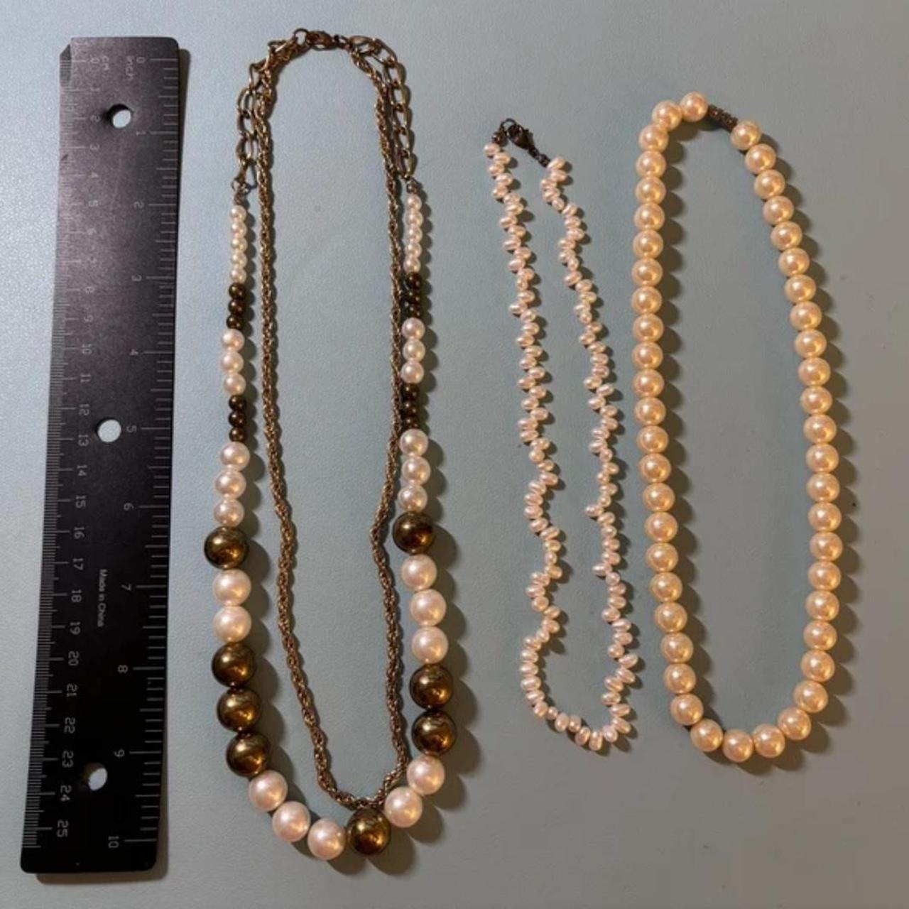 Vintage pearl and bead necklaces Depop